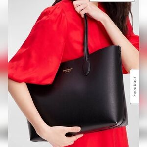 Like New Kate Spade Bleecker Large Saffiano Leather Tote Bag Black with Tags